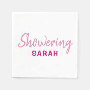 Serviette En Papier Doucher les serviettes Maman-To-Be en rose & blanc