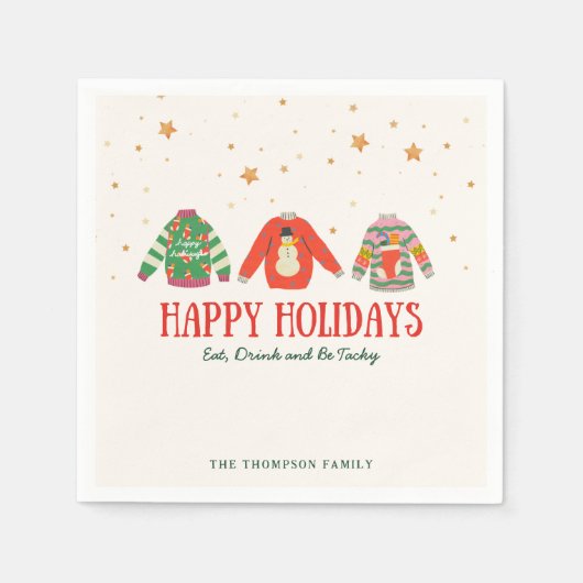 Serviette En Papier Doudou moche, Serviettes de fête de vacances (Devant)