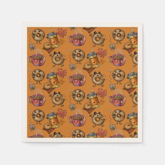 Serviette En Papier Doughnut et thé (Devant)