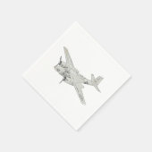 Serviette En Papier Douglas A-26 Invader, papier dessin au crayon d'aé (Coin)