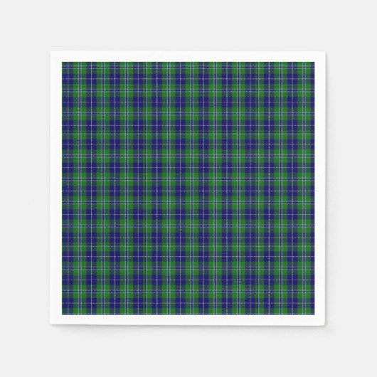 Serviette En Papier Douglas Clan Tartan Papier Plaid Napkins (Devant)