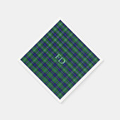Serviette En Papier Douglas Tartan officiel avec monogramme / initiale (Coin)