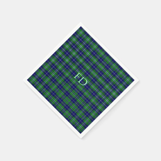 Serviette En Papier Douglas Tartan officiel avec monogramme / initiale (Coin)