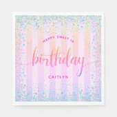 Serviette En Papier Doux 16 ans pastel parties scintillant arc-en-ciel (Devant)