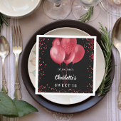Serviette En Papier Doux 16 ballons rouges noirs