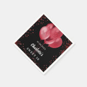 Serviette En Papier Doux 16 ballons rouges noirs (Coin)