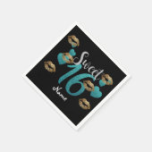 Serviette En Papier Doux 16 Parties scintillant en or Turquoise noir (Coin)