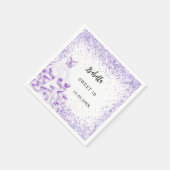 Serviette En Papier Doux 16 robe violette blanche (Coin)