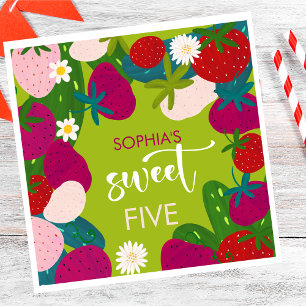 Serviette En Papier Doux anniversaire des enfants à la fraise