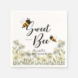 Serviette En Papier Doux comme peut Bee Honey Bee Baby shower blanc