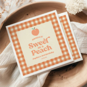 Serviette En Papier Doux comme une pêche rose orange fête d'anniversai