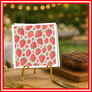 Serviette En Papier Doux de baie   Fête prénatale de fraise