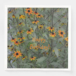 Serviette En Papier Doux et Dreamy Joyeux Anniversaire Floral