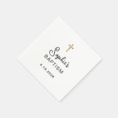Serviette En Papier Doux et simple | Baptême Gold Cross (Coin)