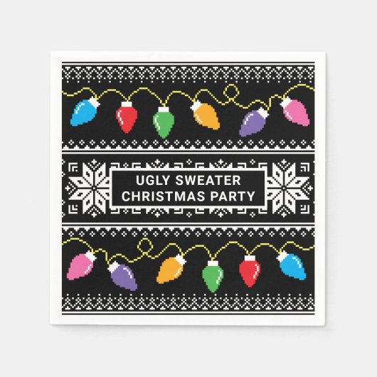 Serviette En Papier Doux moche Noël Fête papier (Devant)