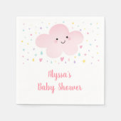 Serviette En Papier Doux nuage rose Bébé saupoudrer (Devant)