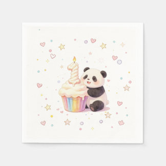 Serviette En Papier Doux Panda Pastel Bébé 1er Anniversaire
