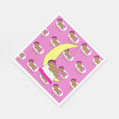 Serviette En Papier Doux petit bébé ethnique dormant sur la lune (Coin)