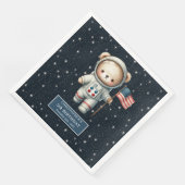 Serviette En Papier Doux Teddy Bear Astronaut Napkins Birthday Boy (Coin)