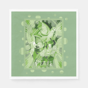 Serviette En Papier Dove Avec Texte De Paix Celtique Dans Les Tons Ver