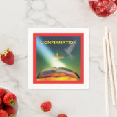 Serviette En Papier Dove de confirmation, Bible, Croix (En situation)