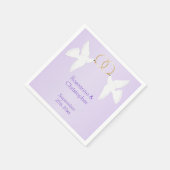 Serviette En Papier Doves Design Mariage couleur Lilac (Coin)