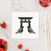 Serviette En Papier Doves et Torii face (En situation)