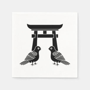 Serviette En Papier Doves et Torii face
