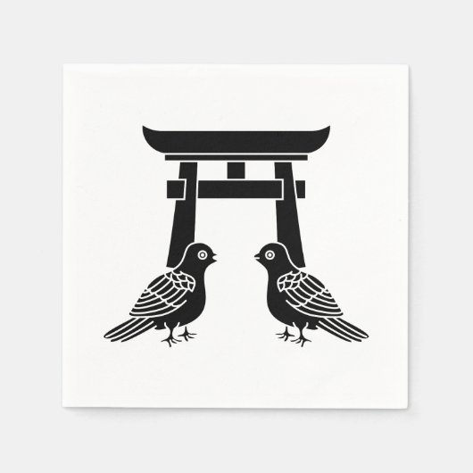 Serviette En Papier Doves et Torii face (Devant)