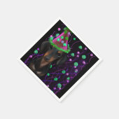 Serviette En Papier Doxie noir et marron (Coin)