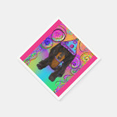 SERVIETTE EN PAPIER DOXIE NOIR & FEU À POILS LONGS  (Coin)