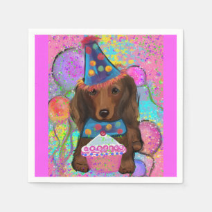 SERVIETTE EN PAPIER DOXIE ROUX POILU ROUGE       