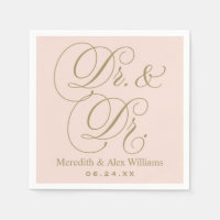 Dr. et Dr Antique Gold et Blush Pink Monogram