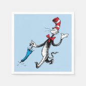 Serviette En Papier Dr Seuss | Chat dans la marche des parapluies Casq (Devant)