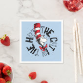 Serviette En Papier Dr Seuss | Chat dans l'art rond Casquette (En situation)