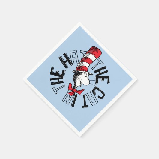 Serviette En Papier Dr Seuss | Chat dans l'art rond Casquette (Coin)