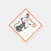 Serviette En Papier Dr Seuss | Chat d'Halloween en Casquette (Coin)