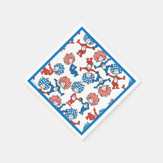 Serviette En Papier Dr Seuss | Chose Une Chose Deux Motifs du drapeau (Coin)