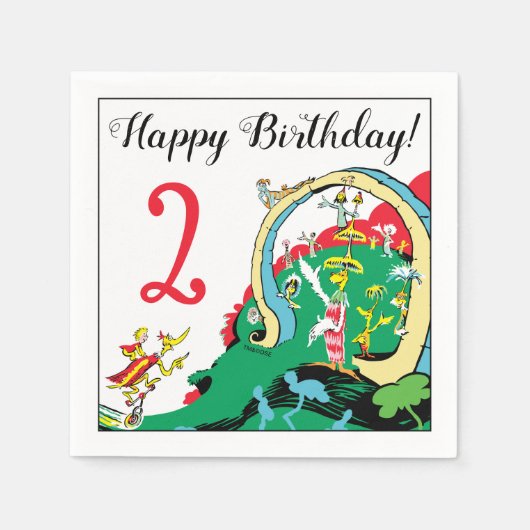 Serviette En Papier Dr Seuss | Joyeux anniversaire pour vous (Devant)