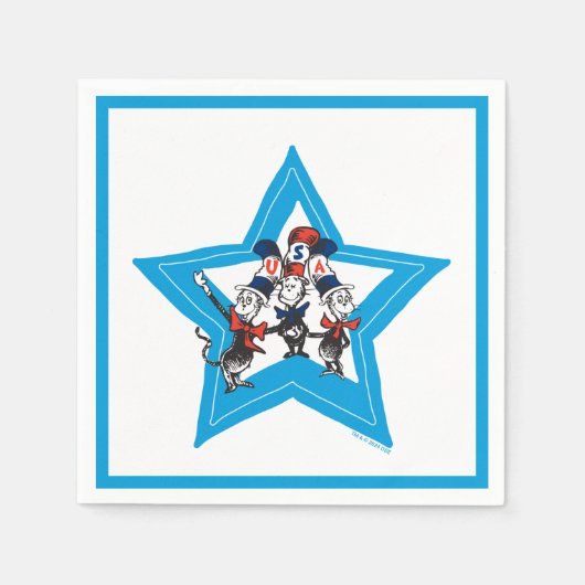 Serviette En Papier Dr Seuss | Little Cats USA Graphisme Casquette (Devant)