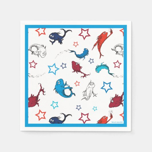 Serviette En Papier Dr Seuss | Un poisson deux étoiles de poisson Moti (Devant)