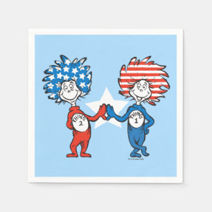 Serviette En Papier Dr Seuss Une chose Deux graphiques patriotiques