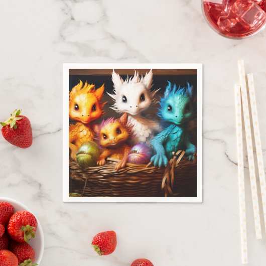 Serviette En Papier Dragon (En situation)