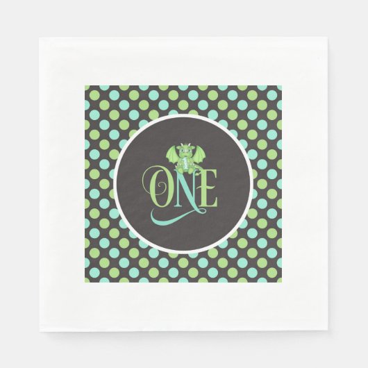 Serviette En Papier Dragon 1er Anniversaire serviettes - ONE (Devant)