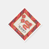 Serviette En Papier Dragon 2024 Jour de l'An chinois rouge (Coin)