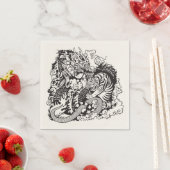 Serviette En Papier dragon and tiger figfigting (En situation)