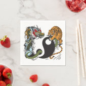 Serviette En Papier dragon and tiger yin yang (En situation)