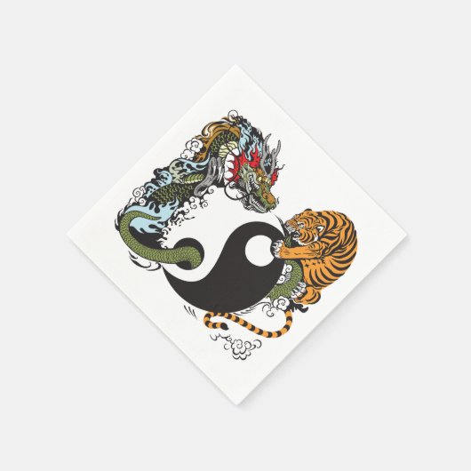 Serviette En Papier dragon and tiger yin yang (Coin)