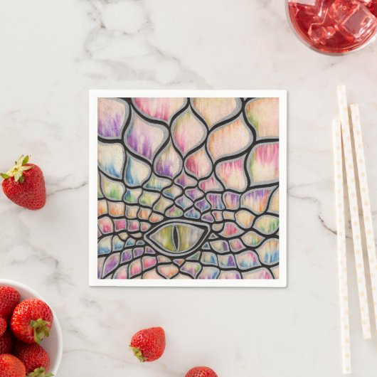 Serviette En Papier Dragon arc-en-ciel (En situation)
