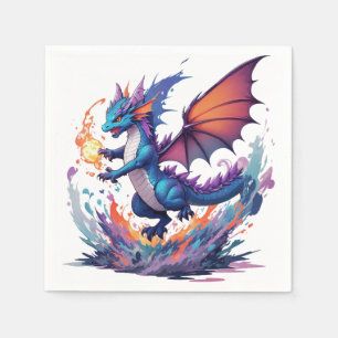 Serviette En Papier Dragon avec balle de feu